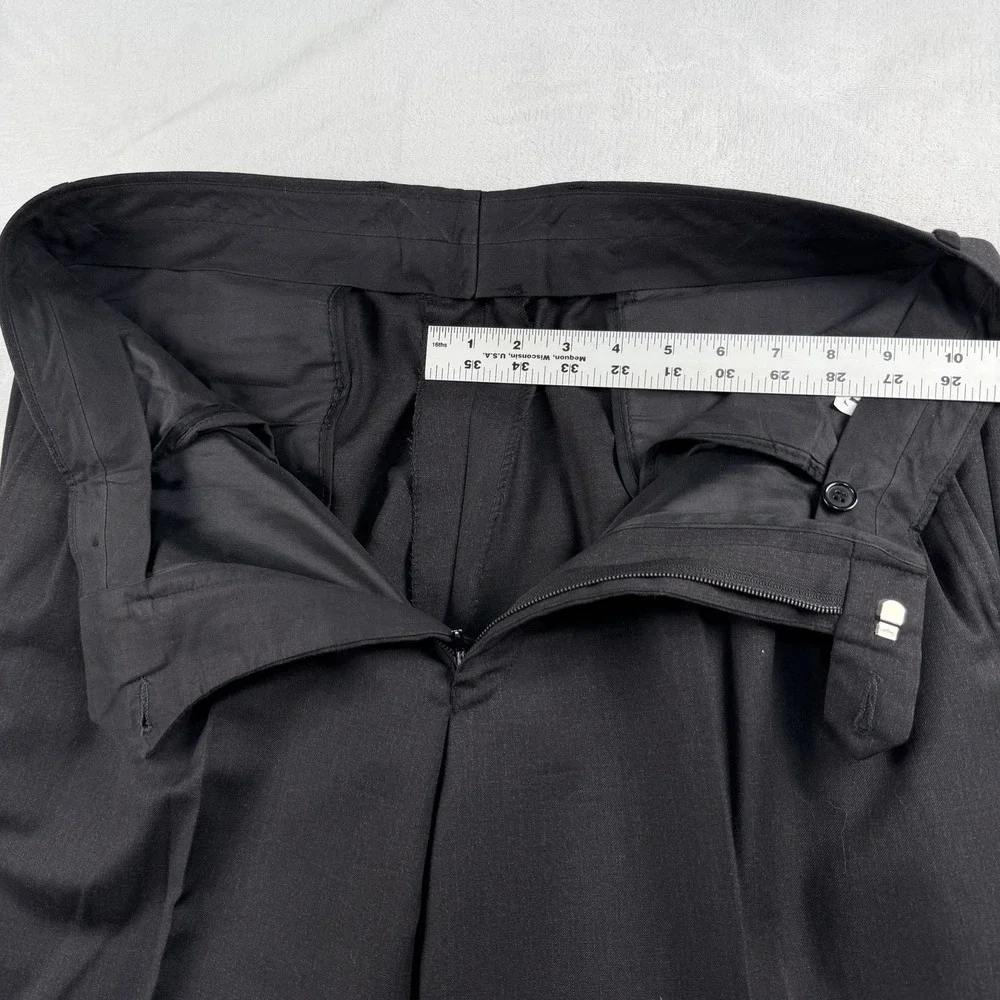 Vtg Vito Rufolo TESSE Super 100s Suit 42L 34x32 Charcoal Double Breasted Peak